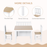 HOMCOM 4-Piece Kids Wooden Table & Chair Set with Storage Bench – Play Furniture for Ages 3+