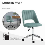 Vinsetto Swivel Office Chair with Velvet-Feel Upholstery, Scallop Shape & High Back – Home Desk Chair, Green