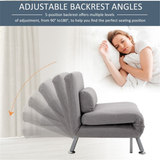 Grey Armless Chair Bed pillow detail