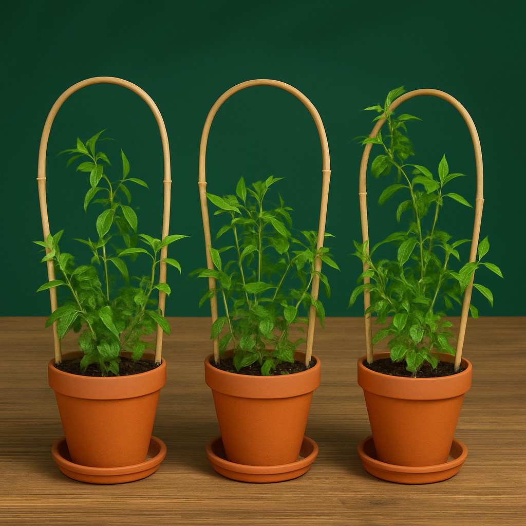 Avilo Bamboo Plant Support Arches Set of 3 – Garden Supports for Growing Plants