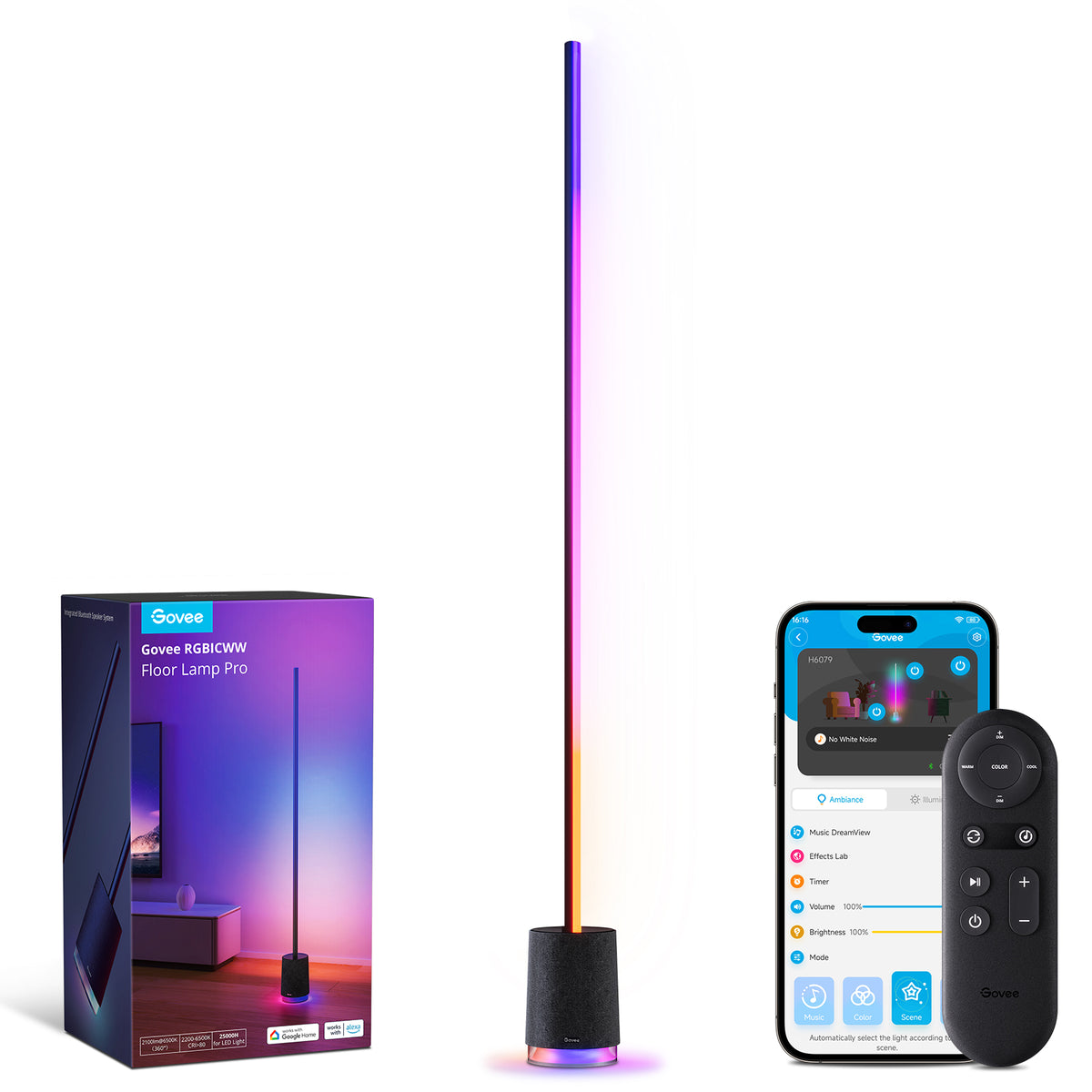 Govee Floor Lamp Pro with Speaker – Black