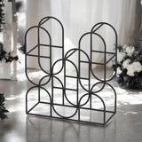 Cast Iron Freestanding Wine Rack, 14 Inch – Compact Decorative Wine Storage for Worktops and Bars, Black