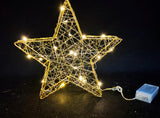 Avilo 24cm Star with 20 Warm White LED Lights – Festive Christmas Display Decoration