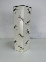 AcaciaHome Hexagonal Ceramic Umbrella Stand – Holder for Canes & Walking Sticks, Entryway Decor, Dragonfly