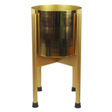 Leaf Polished Gold Metal Planter, 20 x 18cm