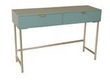 Modern 120cm Wooden 2-Drawer Side Table with Spacious Tabletop – Living Room & Hallway Storage, Green