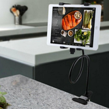 Aquarius 360° Clamp Tablet Holder with Flexible Gooseneck – Desk, Bed & Kitchen Phone Stand, Red
