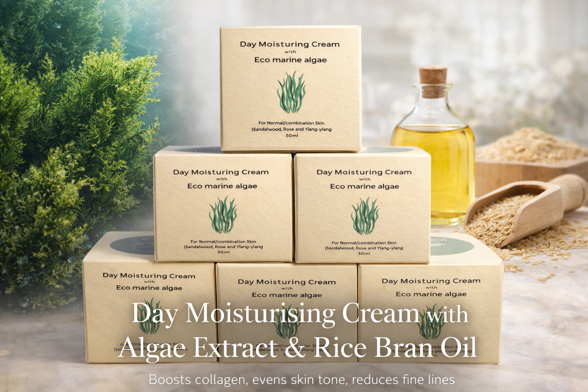 Gloímoí Day Moisturising Cream with Marine Algae, Rice Bran Oil and Cocoa Butter, 50ml