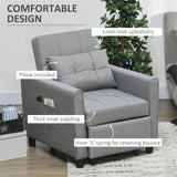 Grey Chair Bed dimensions diagram