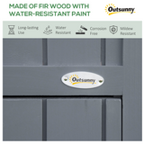 HOMCOM Wooden Garden Tool Storage Shed with 3 Shelves and Firewood Rack – Outdoor Fir Wood Storage, Grey