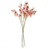 Leaf Pack of 6 Pink Artificial Mini Orchid Stems, 80cm – Wired Faux Flowers for Arrangements