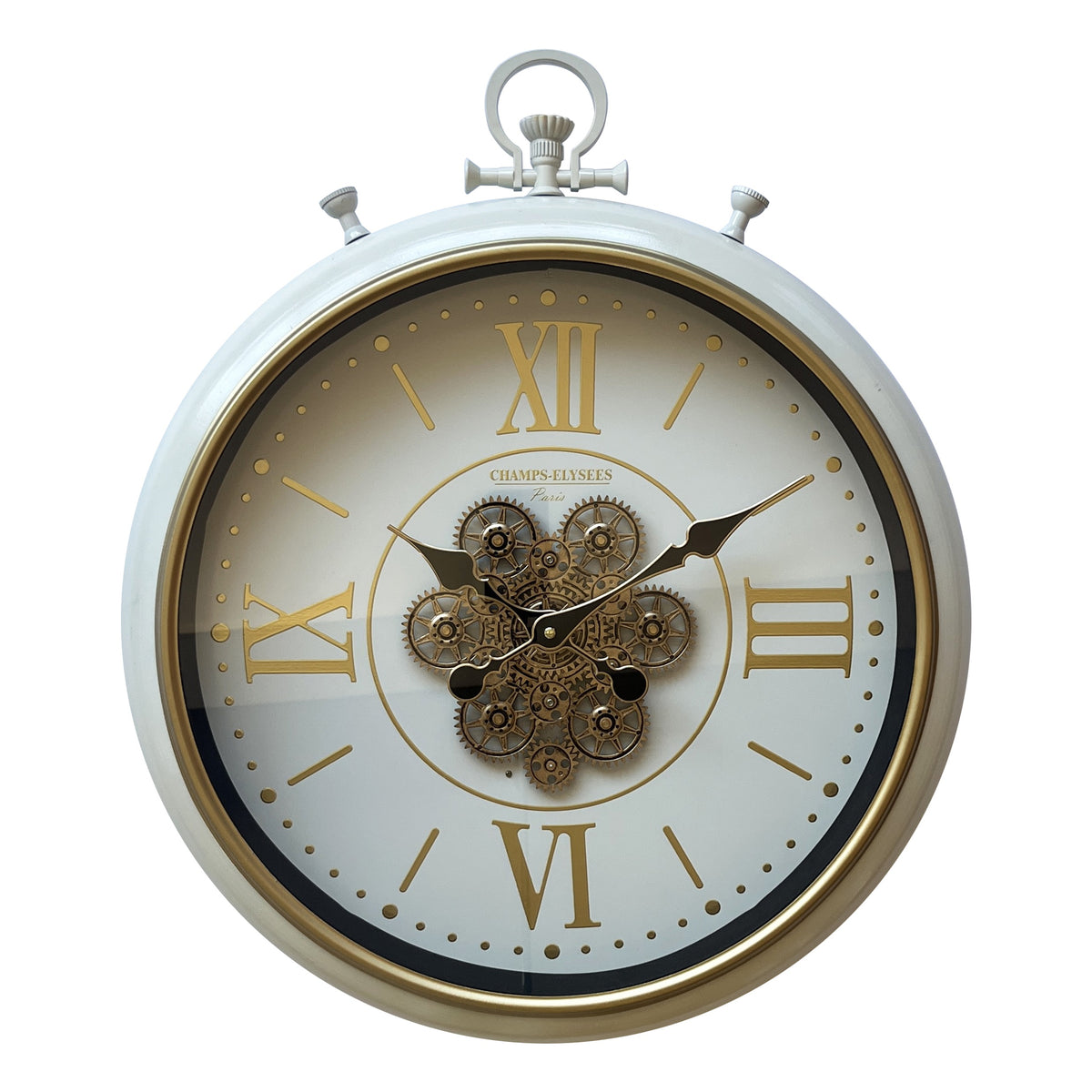 AcaciaHome Gear Wall Clock with Moving Gears & Roman Numerals – Art Deco Skeleton Design