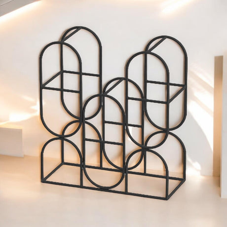 14 inch black cast iron wine rack