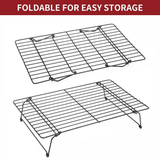 Vinsani 3 Tier Collapsible Cooling Rack – Non-Stick High-Carbon Steel Stackable Baking & Drying Rack
