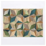 Esselle Home Lilianna Embossed Geometric Wool Rug, 120 x 170cm – Hand-Carved 3D Pattern, Mayfair Collection