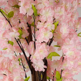 Leaf Artificial Blossom Tree, 150cm Pre-Potted Faux Tree – Indoor Home Decor, Pink