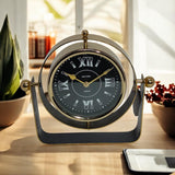 Black Mantel Clock with Silent Sweep Movement – Elegant Tabletop Timepiece, Quiet Operation