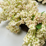 Large Artificial Hanging White Berry Wreath, 55cm – Door Decoration with Woven Base