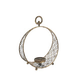 Moroccan-Style 32cm Gold Metal Candle Holder – Art Deco Home Decor Centrepiece