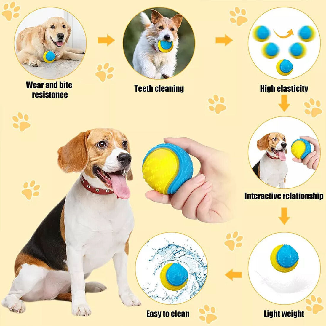Scooby-Doo Squeaky Dog Balls, Set of 8 – Durable TPR Interactive Chew and Fetch Toys, Assorted Colours