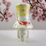 LED Floral Ceramic Night Light – Plug-In Decorative Nightlight for Bedrooms, Hallways and Bathrooms