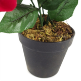 Leaf Artificial Christmas Poinsettias, Set of 3 x 40cm, with Large Copper Curved Metal Planter