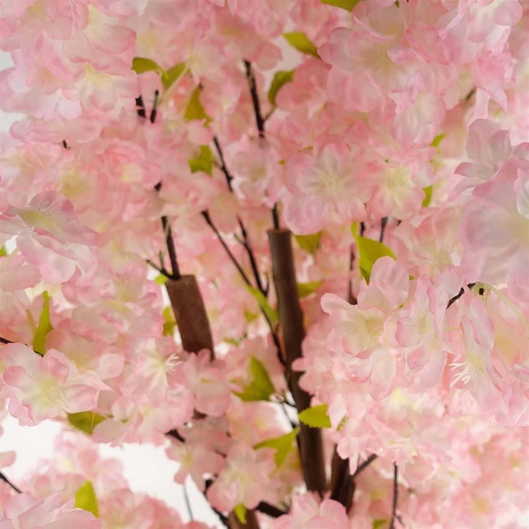 Leaf Artificial Blossom Tree, 150cm Pre-Potted Faux Tree – Indoor Home Decor, Pink