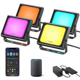 GOVEE RGBICWW Smart LED Flood Lights, 4-Pack – 16 Million Colours, App & Alexa Control