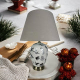 Oriental Floral Ceramic Table Lamp with Drum Shade – Decal Patterns, Soft Ambient Lighting
