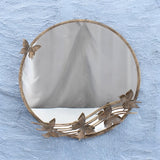 Ornate Butterfly Wall Mirror – Shabby Chic Rustic Gold Metal & Glass Frame for Bedroom, Living Room & Hallway