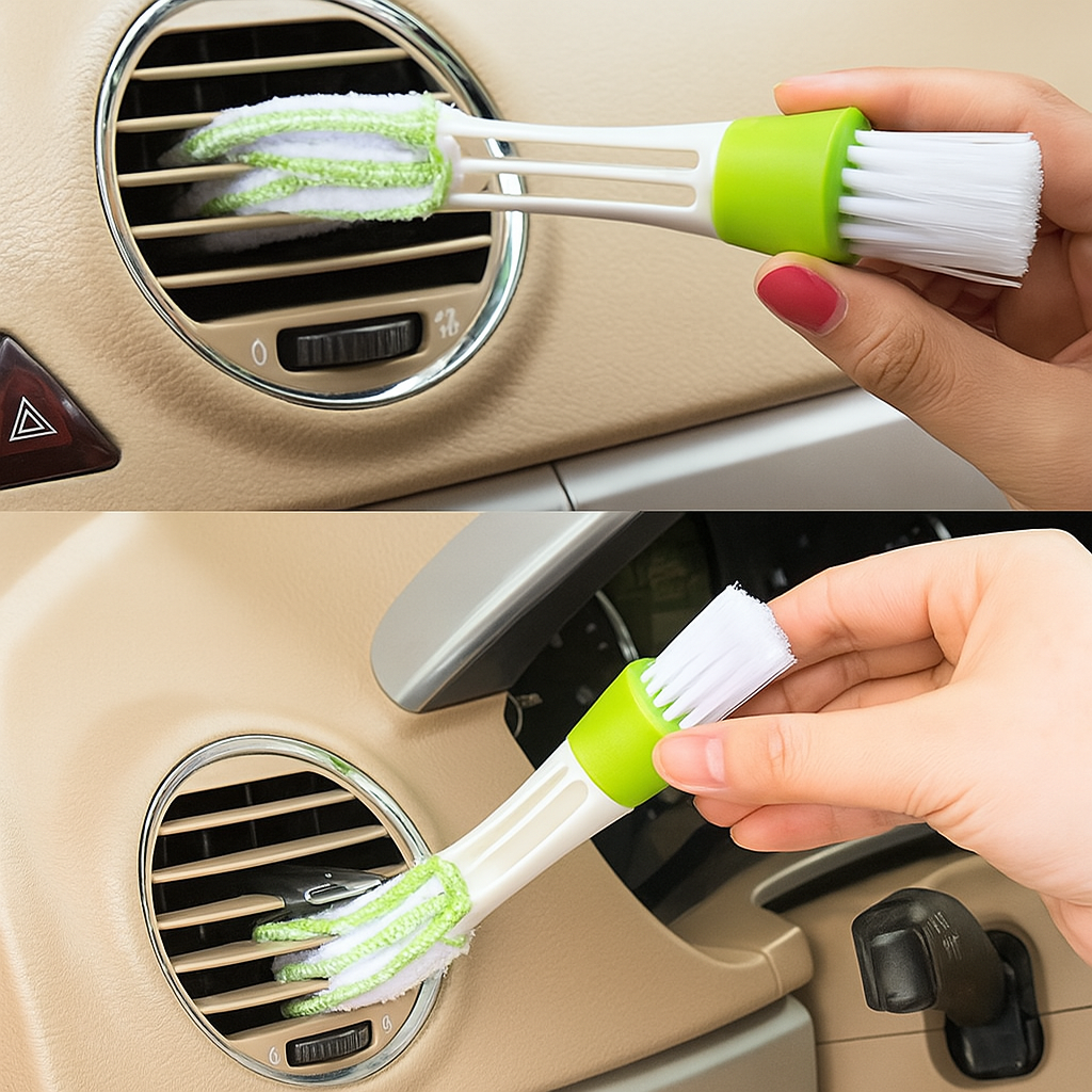 Air Vent and Blind Cleaning Brush with Microfibre End – Green