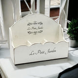 36cm Wooden Shabby White Frilly Box Photo Frame – Country-Style Home Decor