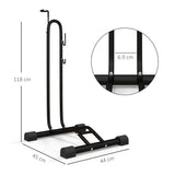 SPORTNOW Vertical & Horizontal Bike Rack for 6"–28" and 700c Bikes – Steel Bicycle Storage Stand, Black