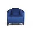 Blue velvet tub accent armchair