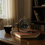 Black Mantel Clock with Silent Sweep Movement – Elegant Tabletop Timepiece, Quiet Operation