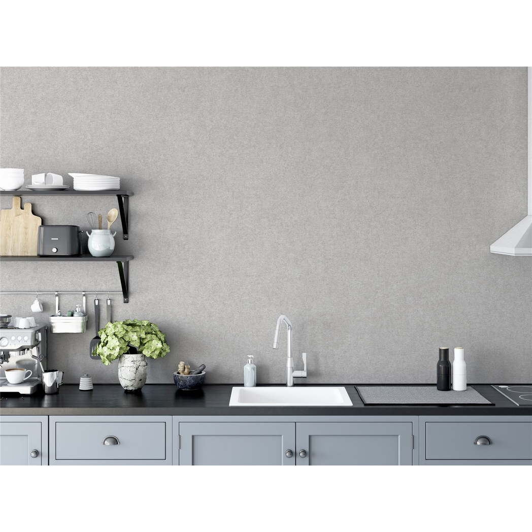 Arthouse Barcelona Plain Subtly Textured Wallpaper – On-Trend Matt Grey for Living Rooms, Halls & Bedrooms