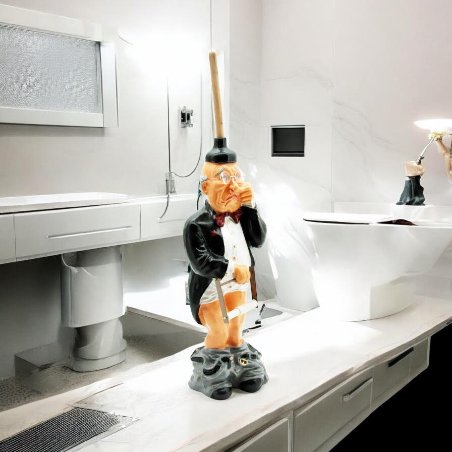 76cm Old Man Toilet Roll Holder – Freestanding Gentleman Tissue Holder for Bedroom or Bathroom