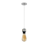 LEDSONE Industrial Chrome Pendant Light Fitting with E27 Holder & 95cm Cable – Dimmable Retro Light Kit