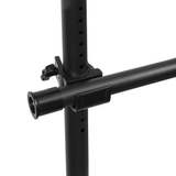 Triple Telescopic Clothes Rail with Shelving – Adjustable Wardrobe Organiser, Black
