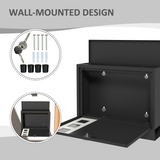 HOMCOM Wall Mounted Lockable Letterbox with Three Windows and Two Keys – Easy Install Mailbox