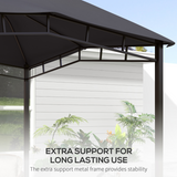 Outsunny 3x3m Patio Gazebo with Geodesic Design, Steel Frame & UV-Blocking Canopy – Garden Party Shelter, Grey