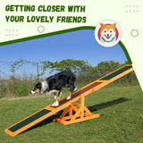 Pawhut Wooden Dog Seesaw Agility Training Equipment with Anti-slip Surface – Outdoor Pet Exercise