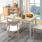 HOMCOM Farmhouse Kitchen Dining Table with Sturdy Wood Frame – Spacious Family Table