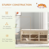 Wooden Hamster Cage with Exercise Run & Lockable Door – Small Animal Hutch for Rats, Mice, Guinea Pigs