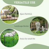 Outsunny 5 Piece Decorative Metal Garden Fencing, Border Edging with Heart Scrollwork – 305 x 81 cm, Black