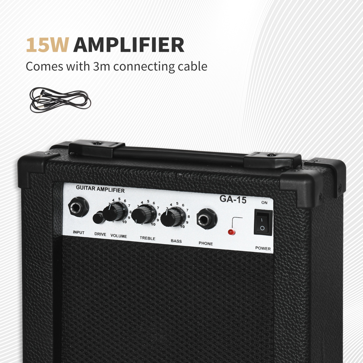 SPORTNOW 6-String Electric Guitar Set with 15W Amplifier, Digital Tuner, Picks & Carry Bag – Complete Guitar Kit