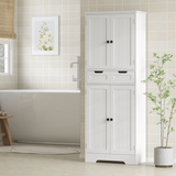 HOMCOM Tall Bathroom Cabinet with Drawer, 2 Doors and Adjustable Shelf – Slim Space-Saving Storage, White