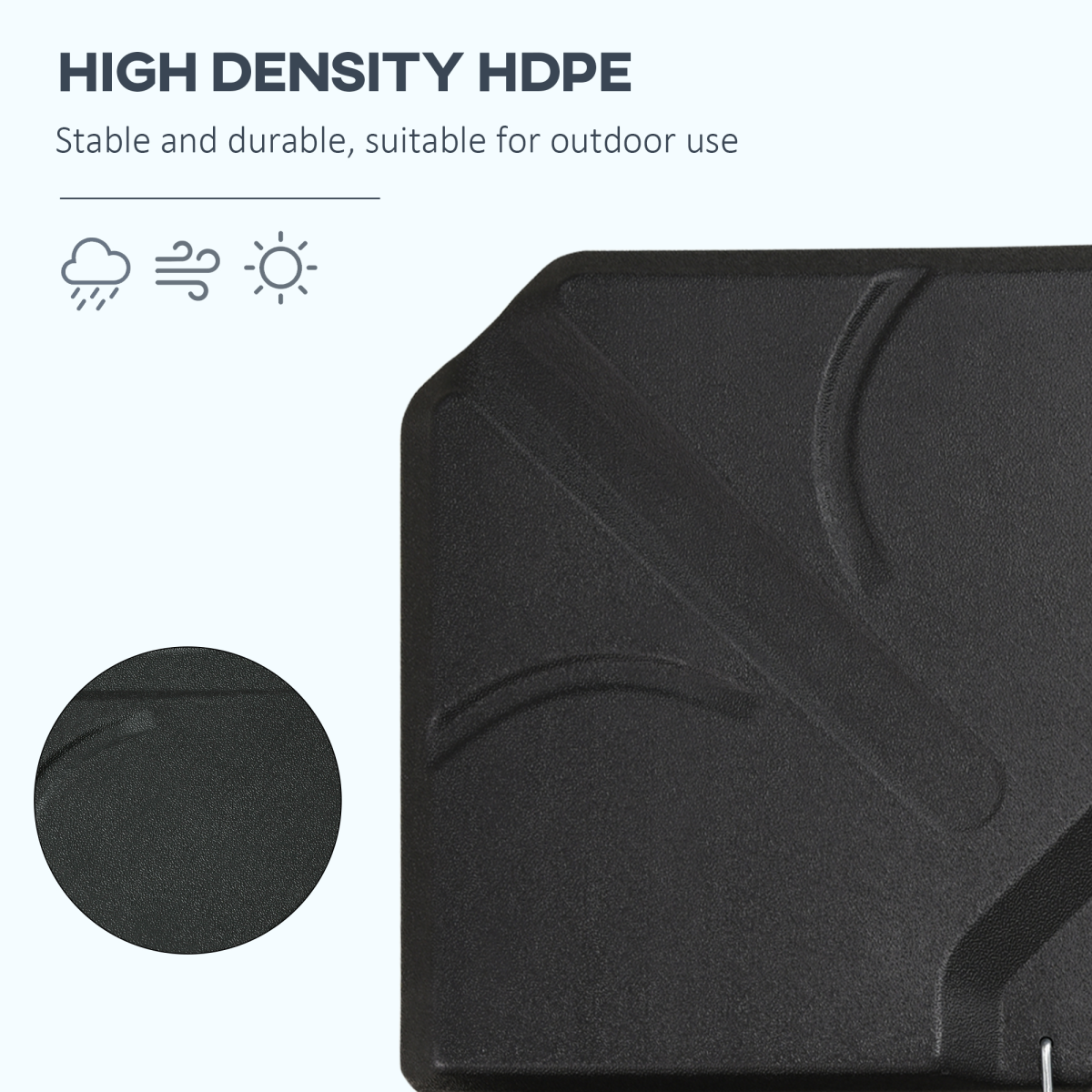Outsunny 4-Pack Banana Parasol Base Weights, Fillable with Water or Sand – HDPE Cross Base Plates