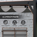 Outsunny 3x3m Aluminium Pergola with Retractable Roof – Rust-Resistant Garden Sun Shelter, Dark Grey
