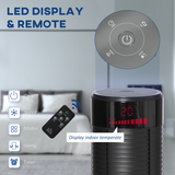 HOMCOM Oscillating Tower Fan with 3 Speeds & Remote Control – Slim Cooling, Black